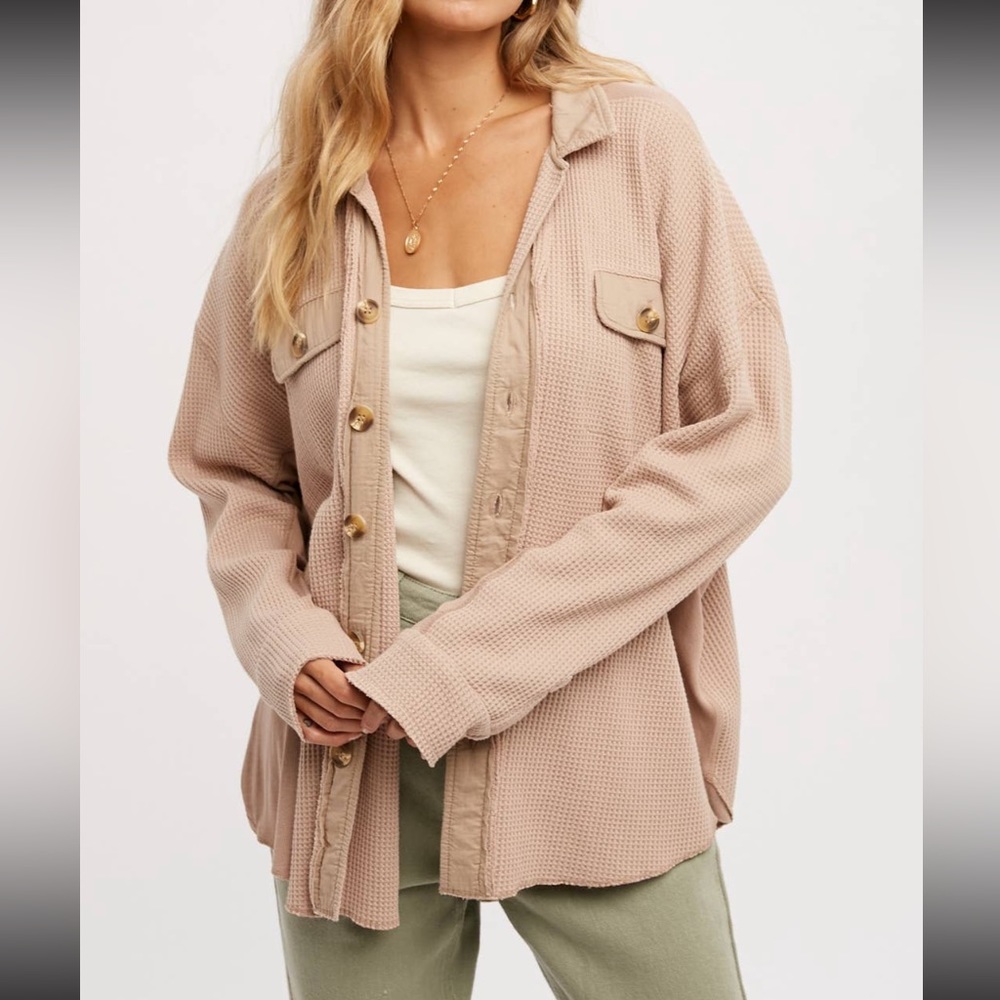 Waffle shacket NWT